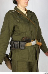 Upper Body Woman White Army Uniform Studio photo references